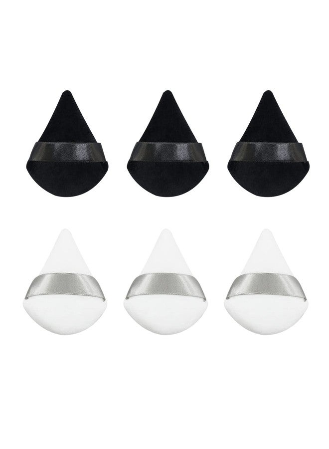 Topwon Triangle Powder Puff Set of 6, Plush Makeup Puffs for Face Body Dry Wet Use Powder Puff, Cosmetic Foundation Undereye Setting Make up Tool - Image 1