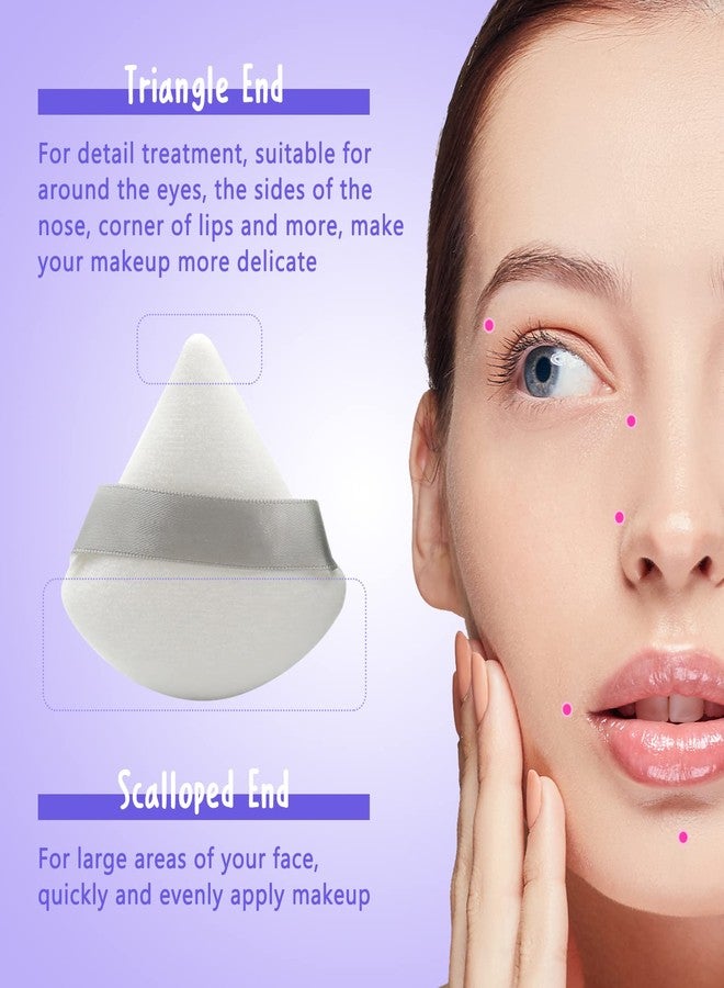 Topwon Triangle Powder Puff Set of 6, Plush Makeup Puffs for Face Body Dry Wet Use Powder Puff, Cosmetic Foundation Undereye Setting Make up Tool - Image 3