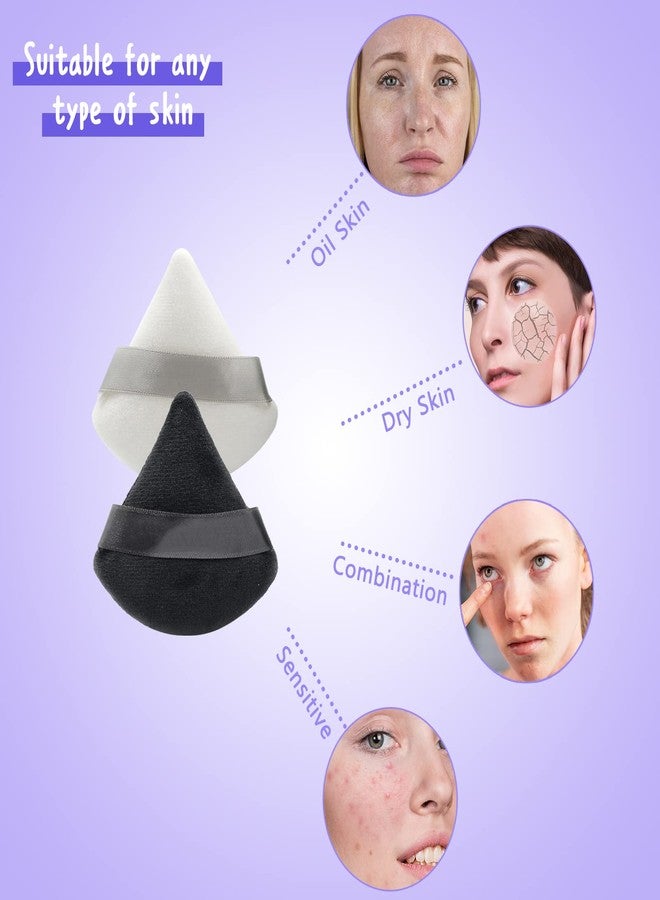 Topwon Triangle Powder Puff Set of 6, Plush Makeup Puffs for Face Body Dry Wet Use Powder Puff, Cosmetic Foundation Undereye Setting Make up Tool - Image 2