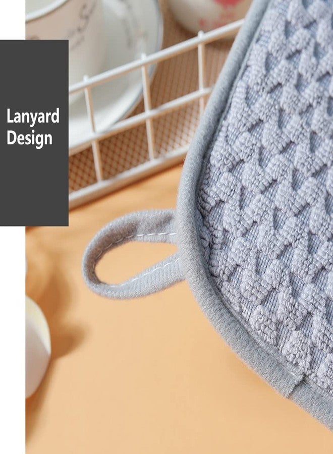 SEIWEI 2 Pack Grey Dish Drying Mat,Absorbent Microfiber Dishes Drainer Mats for Kitchen Counter,Dish Drying Pad,16''X 12'' - Image 4