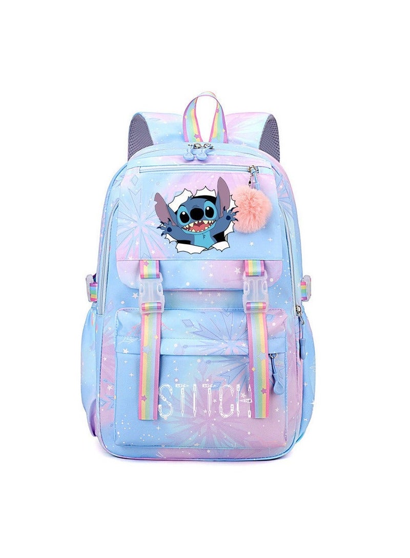 Stitch Student Backpack Large Capacity Backpack for Primary and Secondary School Students Cartoon Print Backpack 30*44*22CM - Image 1