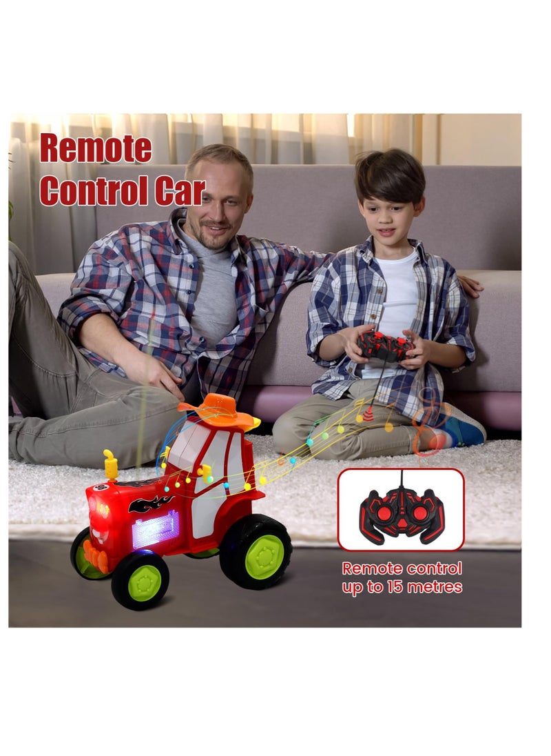 Excefore - Crazy Jumping Car Toy,  Fast Stunt RC Cars, with Lights & Music, Wireless Remote Dancing Stunt Car, Double Sided Driving Trucks, RC Crawler Toy Cars for Kids Gift for Kids (Red) - Image 1