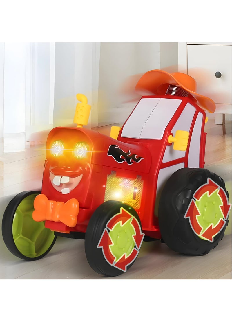 Excefore - Crazy Jumping Car Toy,  Fast Stunt RC Cars, with Lights & Music, Wireless Remote Dancing Stunt Car, Double Sided Driving Trucks, RC Crawler Toy Cars for Kids Gift for Kids (Red) - Image 1