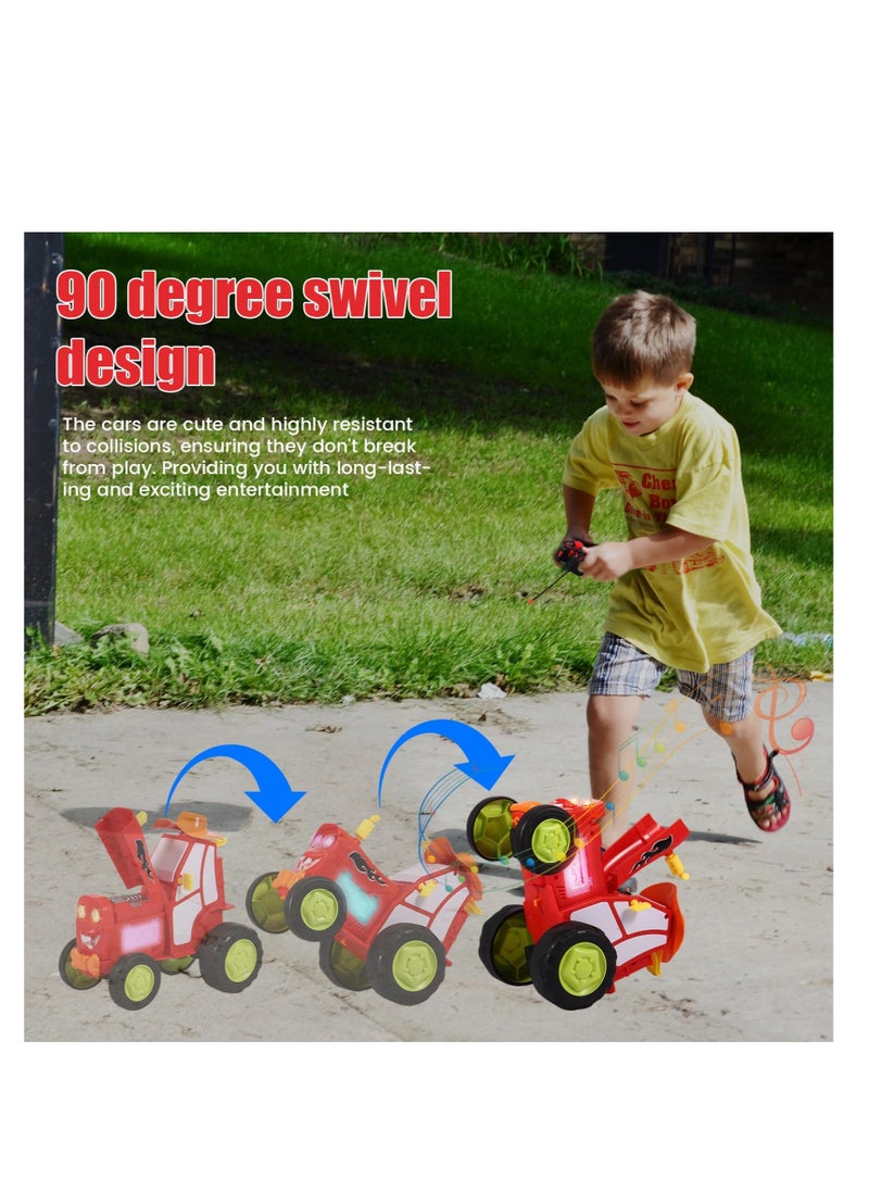 Excefore - Crazy Jumping Car Toy,  Fast Stunt RC Cars, with Lights & Music, Wireless Remote Dancing Stunt Car, Double Sided Driving Trucks, RC Crawler Toy Cars for Kids Gift for Kids (Red) - Image 1