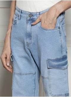 Dennis Lingo Men’s Light Blue Relaxed Fit Jeans  - Image 3