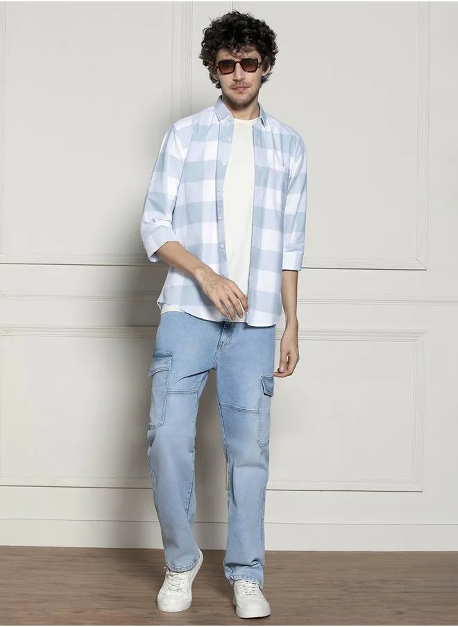 دينيس لينغو Men’s Light Blue Relaxed Fit Jeans