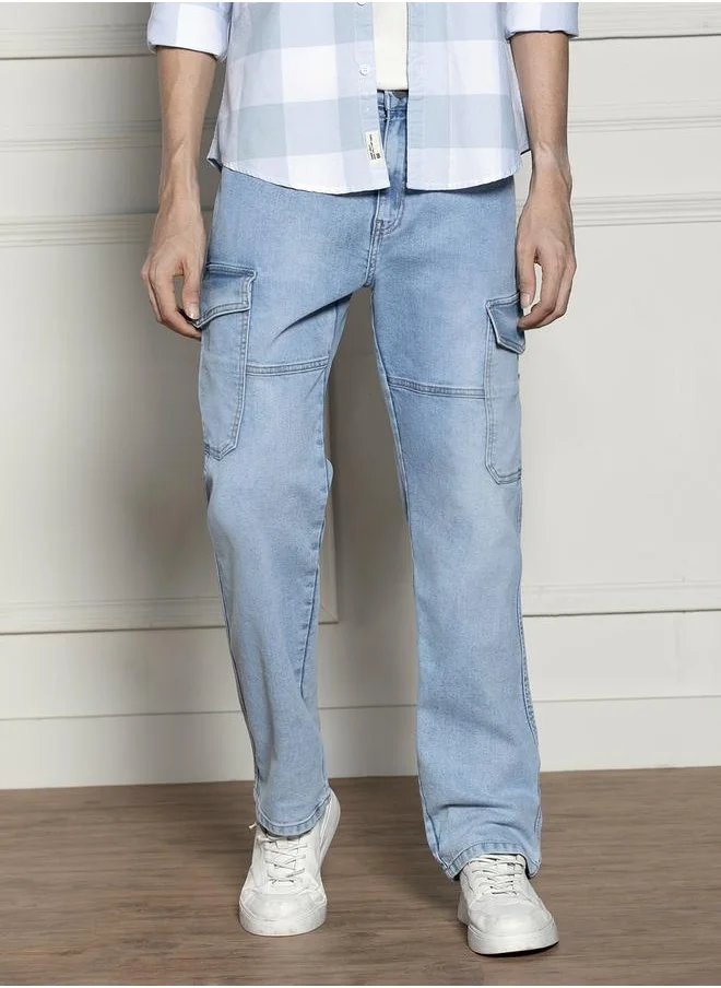 دينيس لينغو Men’s Light Blue Relaxed Fit Jeans
