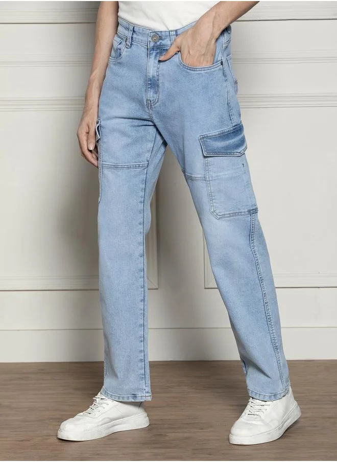 دينيس لينغو Men’s Light Blue Relaxed Fit Jeans