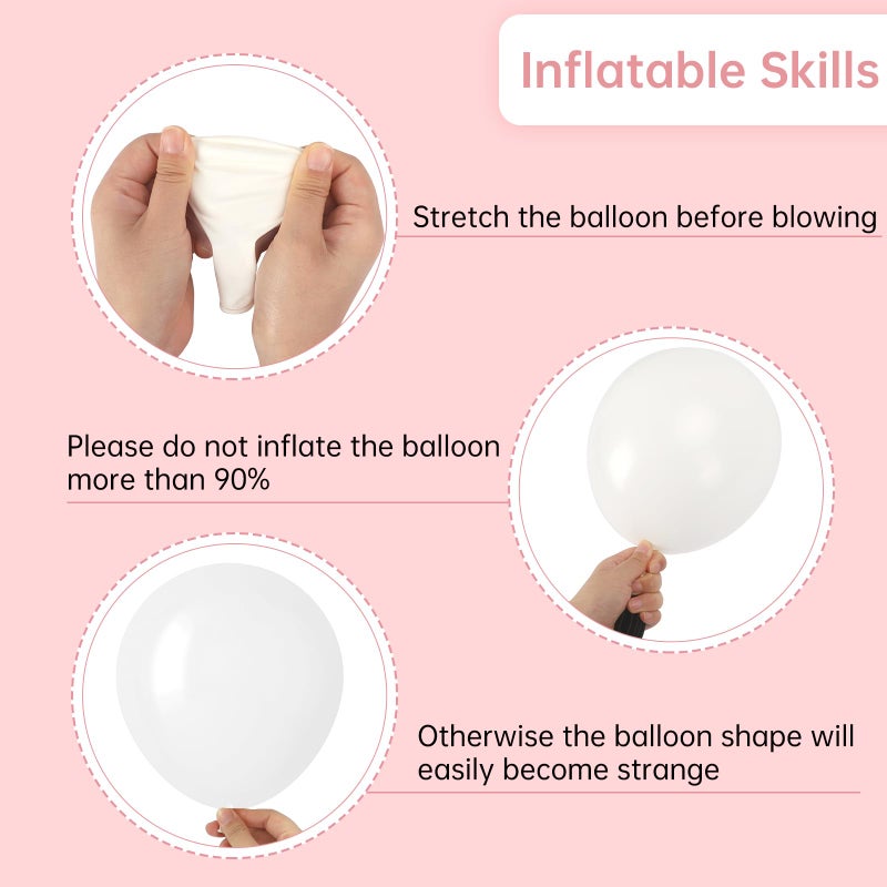 RUBFAC 87pcs White Balloons Different Sizes 18 12 10 5 Inches for Garland Arch, Premium Party Latex Balloons for Birthday Party Wedding Anniversary Baby Shower Party Decoration - Image 3