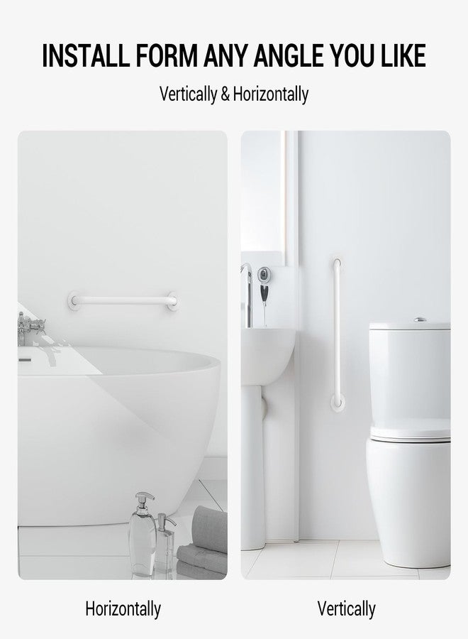 Tesuchan 16 Inch Grab Bars for Bathtubs and Showers White, Safety Shower Grab Bars for Seniors Elderly Handicapped, Handicap Grab Bars for Shower with Concealed Screws, Tesuchan - Image 3