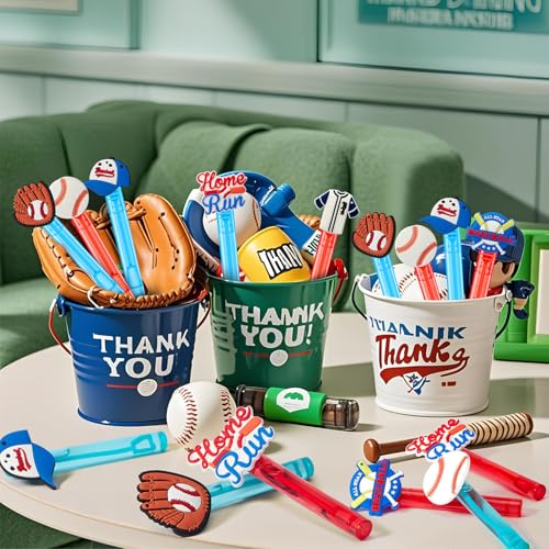 Winrayk Baseball Party Favors 24Pcs Baseball Themed Mini Bubble Wands for Kids Bubbles Bulk with Detachable Topper 6 Styles Birthday Gift Classroom Prizes Girl Boys Sports Goody Bag Stuffer Supply - Image 5