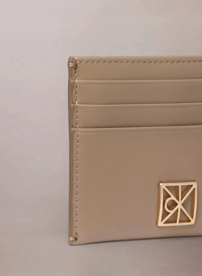 Calvin Klein Desert Taupe Leather Cardholder for Women | Best Price UAE