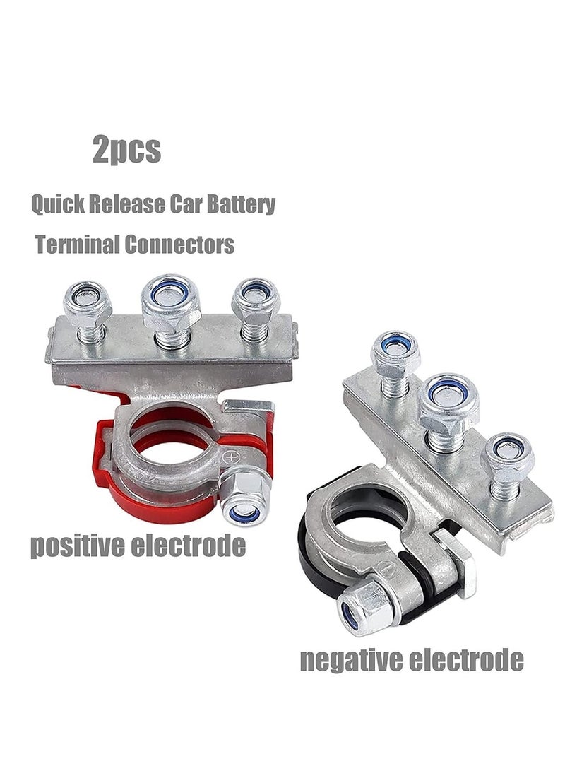SYOSI Battery Terminal Connectors, Quick Release Car, Top Post 2pcs Clamps -12V 3-Way, Leisure Caravan, Motorhome Pair, Positive and Negative  - Image 2