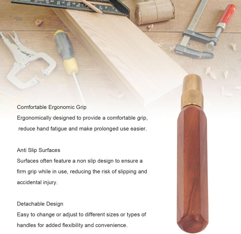 Mini Saw Handle Ergonomic Hand Saw Wood Handle with Sour Branch Wood and Brass Grip Anti Slip Surfaces Texture for Woodworking - Image 2
