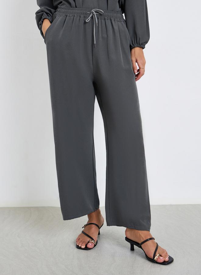 Amirah Women Charcoal Shirt Collar Top and Pants Modest Set - Image 5