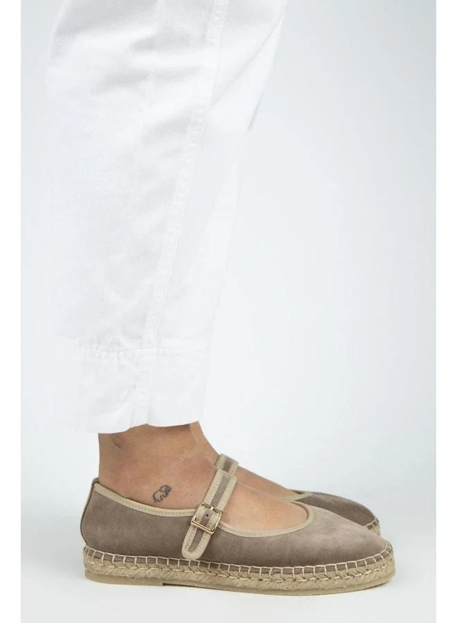 Manijero  Lipa Women's Genuine Leather Single-Strap Espadrille Babet Beige Shoes. for Women | Best Price UAE