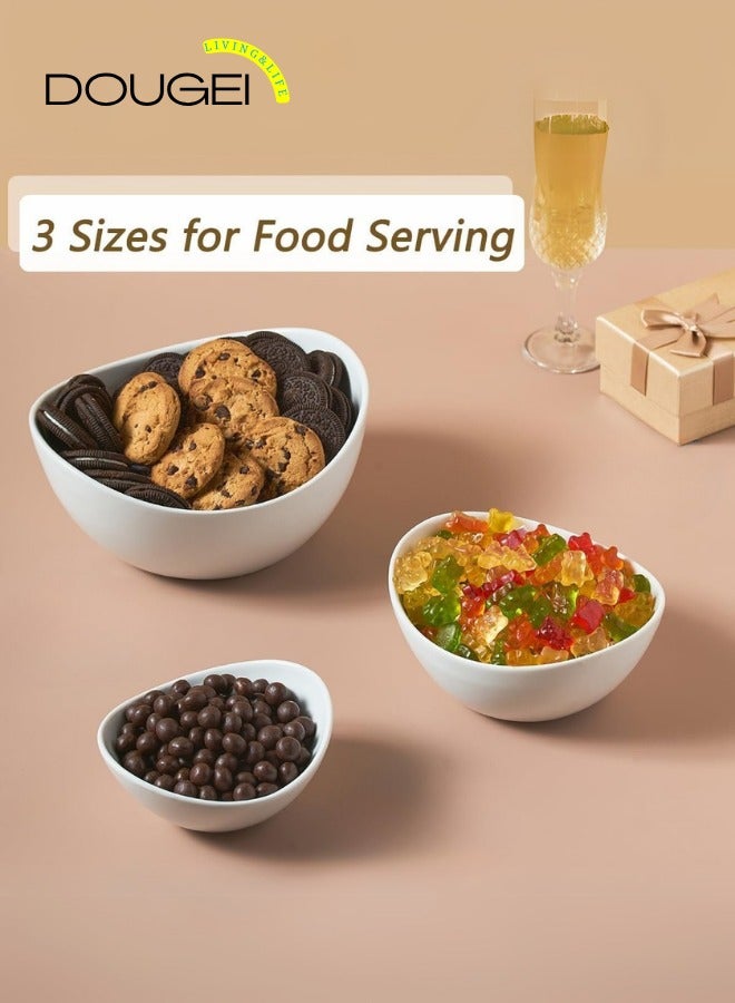 دوغي مجموعة أوعية تقديم من 3 طبقات حامل تقديم متدرج ، أوعية بيضاوية من البورسلين مع حامل معدني قابل للطي للترفيه ، والحفلات ، وعرض الحلوى ، والحلوى ، والرقائق ، والتغميس (ذهبي) - Image 4