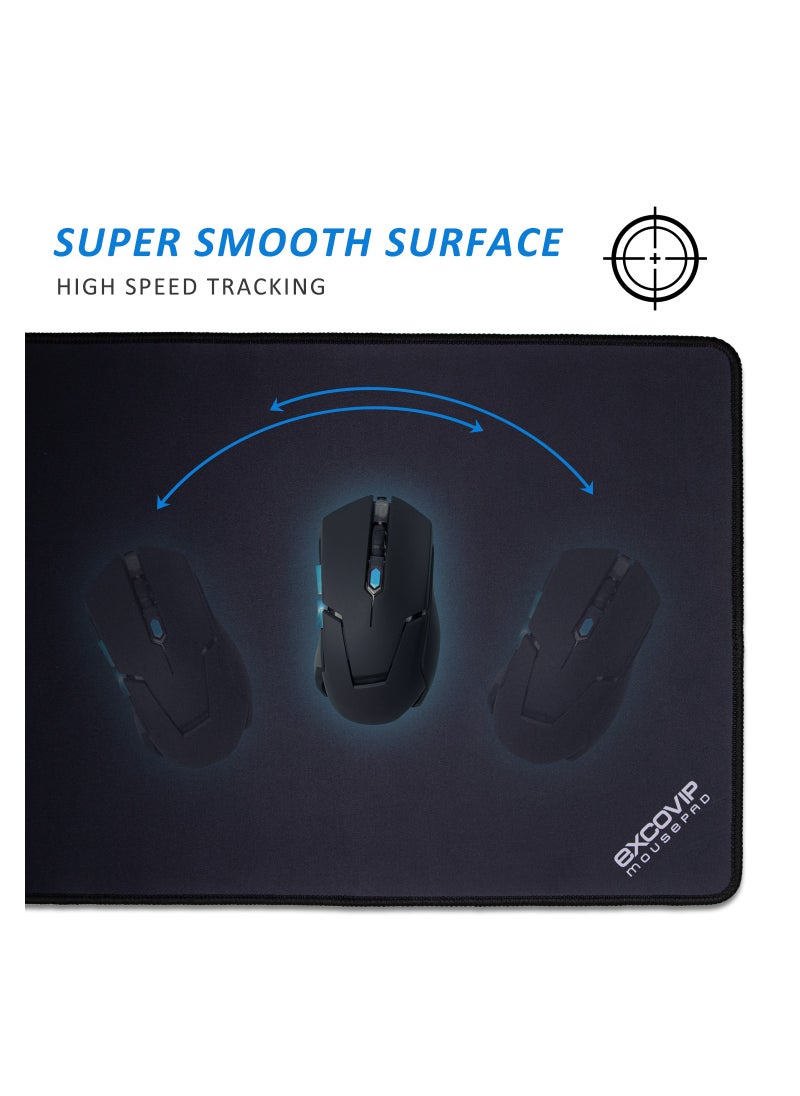 excovip Large Gaming Mouse Pad, Long XXL Mousepad, Extended Cloth Mouse Pad/Desk Mat with Stitched Edges for Gamer, Office, Home, 900x300mm, Black  - Image 4