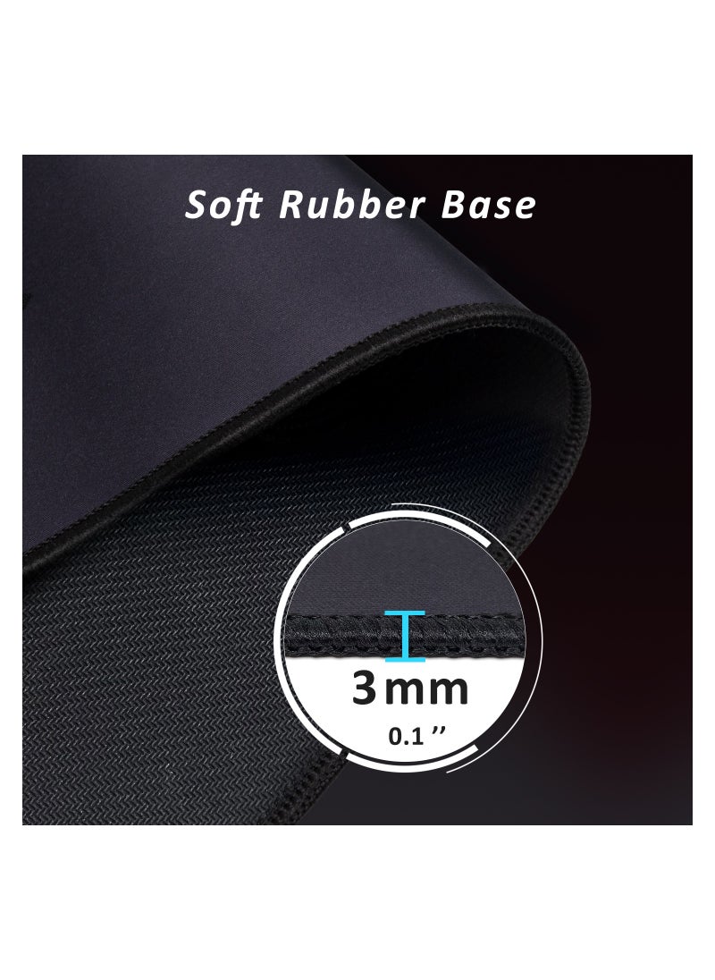 excovip Large Gaming Mouse Pad, Long XXL Mousepad, Extended Cloth Mouse Pad/Desk Mat with Stitched Edges for Gamer, Office, Home, 900x300mm, Black  - Image 3