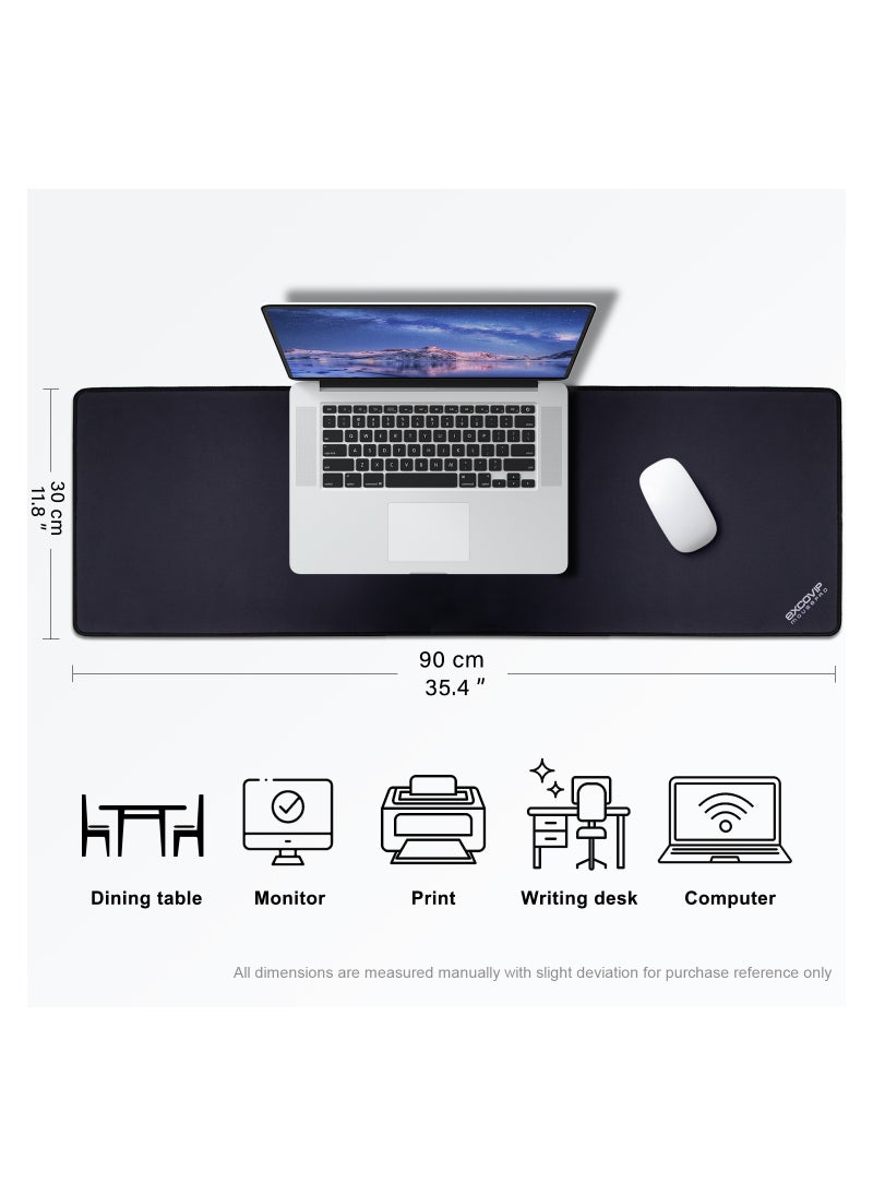 excovip Large Gaming Mouse Pad, Long XXL Mousepad, Extended Cloth Mouse Pad/Desk Mat with Stitched Edges for Gamer, Office, Home, 900x300mm, Black  - Image 5