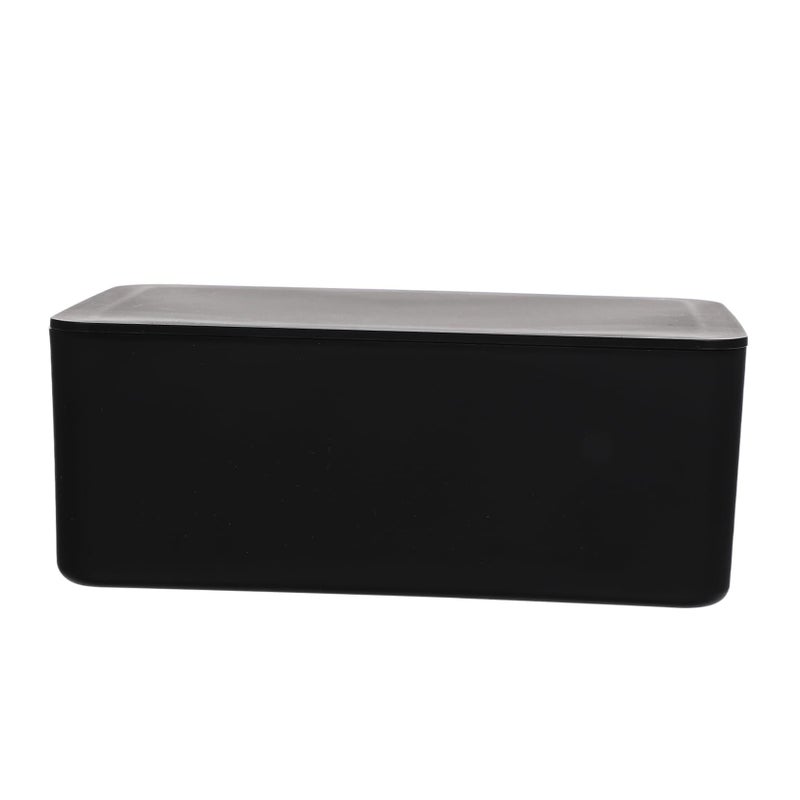 Black Desktop Tissue Holder 18.5 cm Simple Design Tissue Case for Home Office Accessory - Image 2