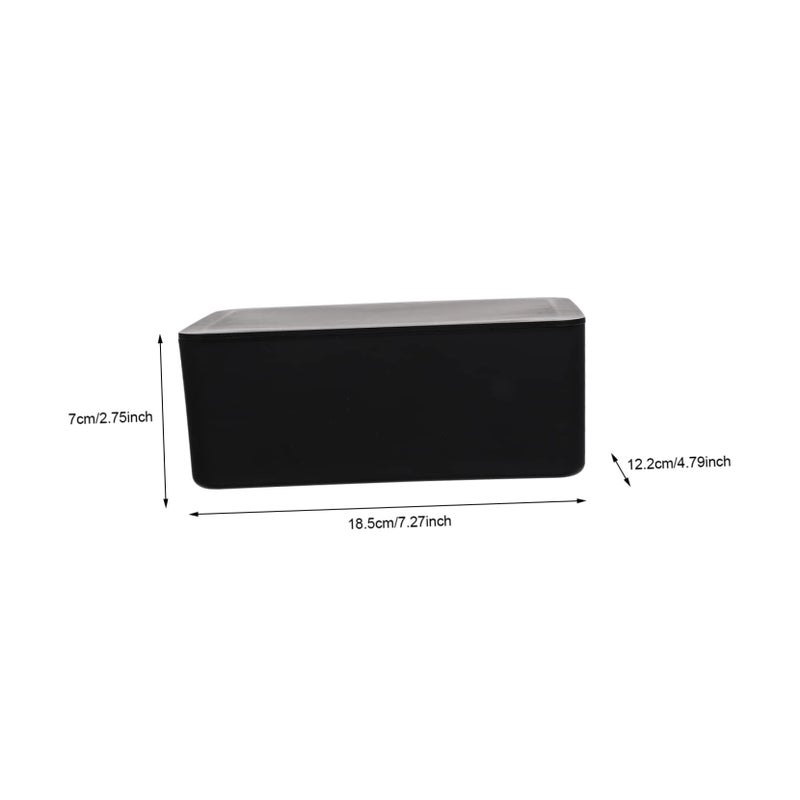 Black Desktop Tissue Holder 18.5 cm Simple Design Tissue Case for Home Office Accessory - Image 3