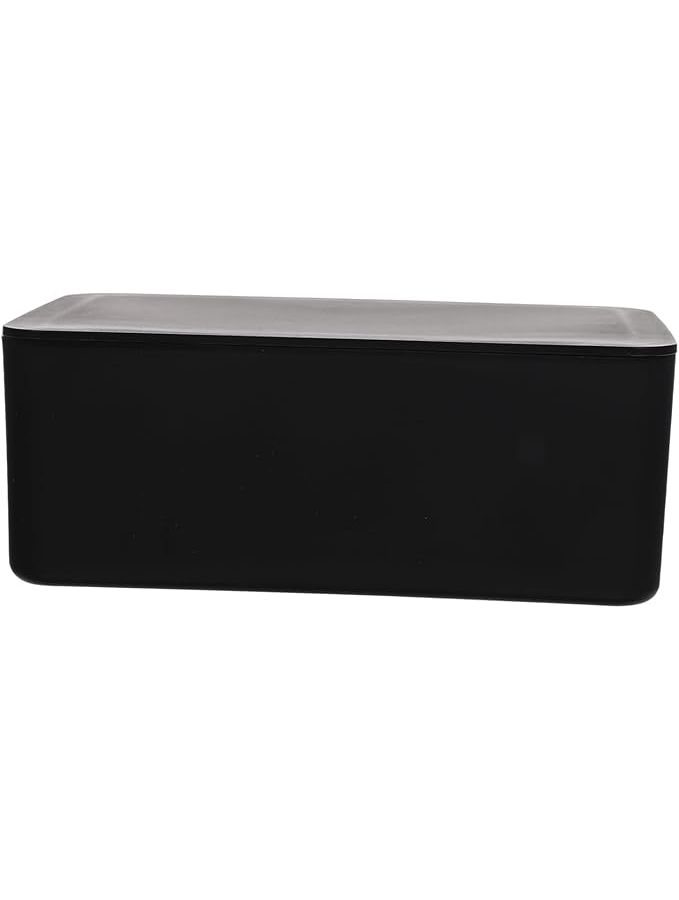 Black Desktop Tissue Holder 18.5 cm Simple Design Tissue Case for Home Office Accessory - Image 1