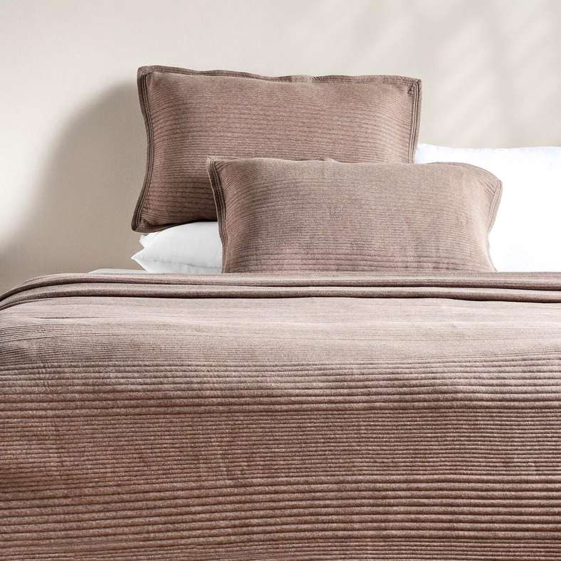 Pan Home طقم غطاء سرير مخمل سحاب - بني فاتح - Image 2
