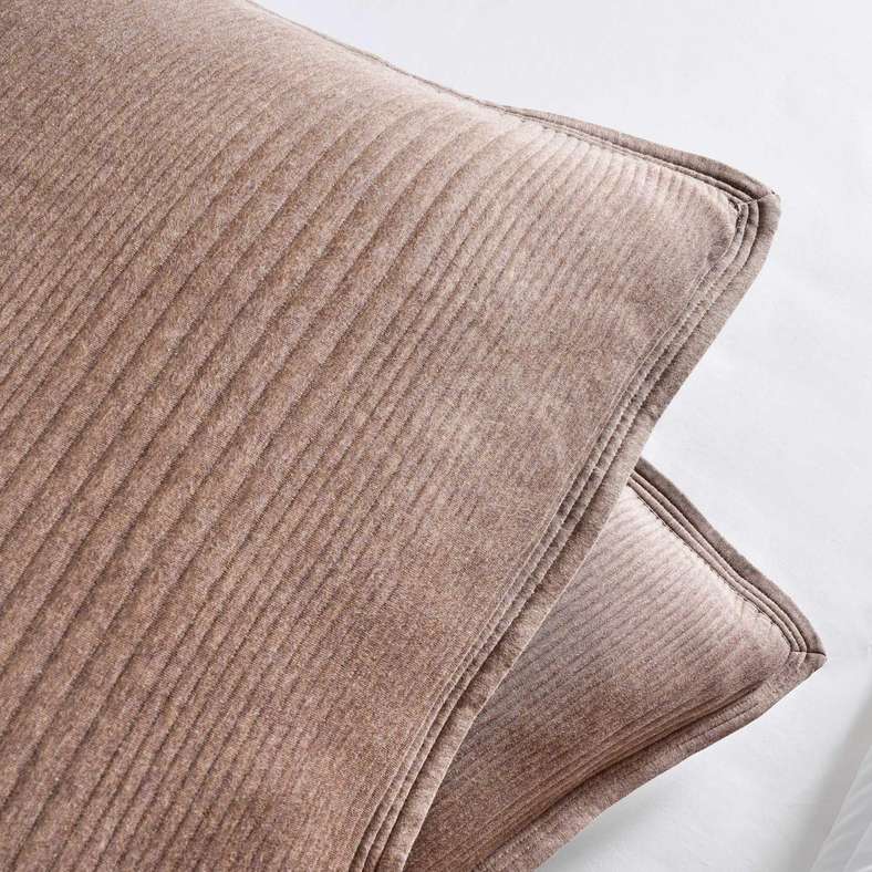Pan Home طقم غطاء سرير مخمل سحاب - بني فاتح - Image 4