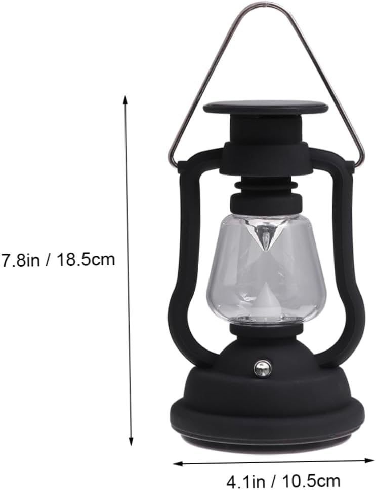 USB Rechargeable Solar Retro Horse Light Multi Function Portable Camping Lantern Hand Powered Generator for Emergency Use Black - Image 1