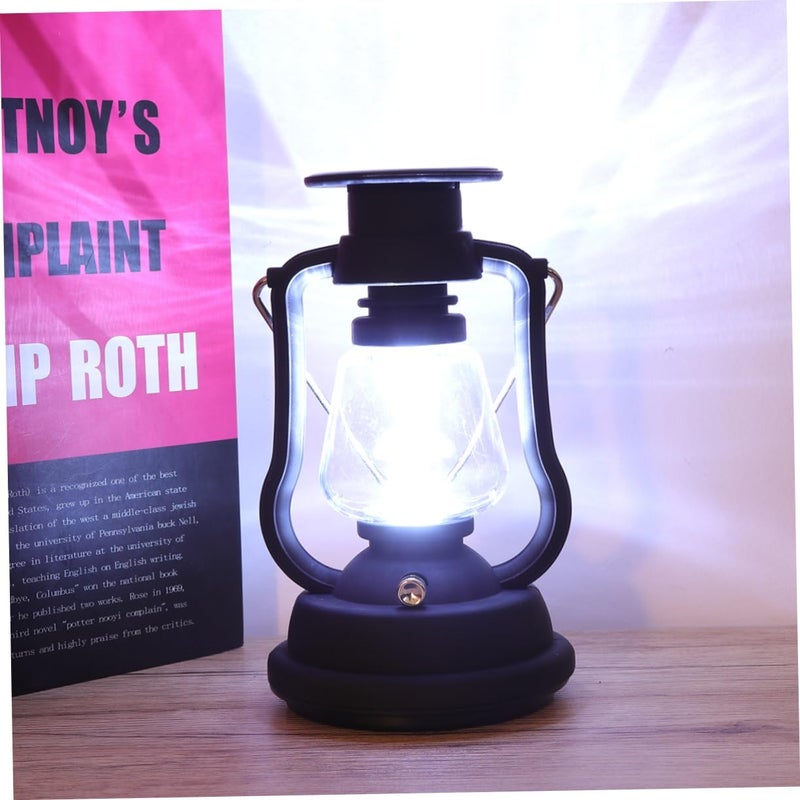 USB Rechargeable Solar Retro Horse Light Multi Function Portable Camping Lantern Hand Powered Generator for Emergency Use Black - Image 4