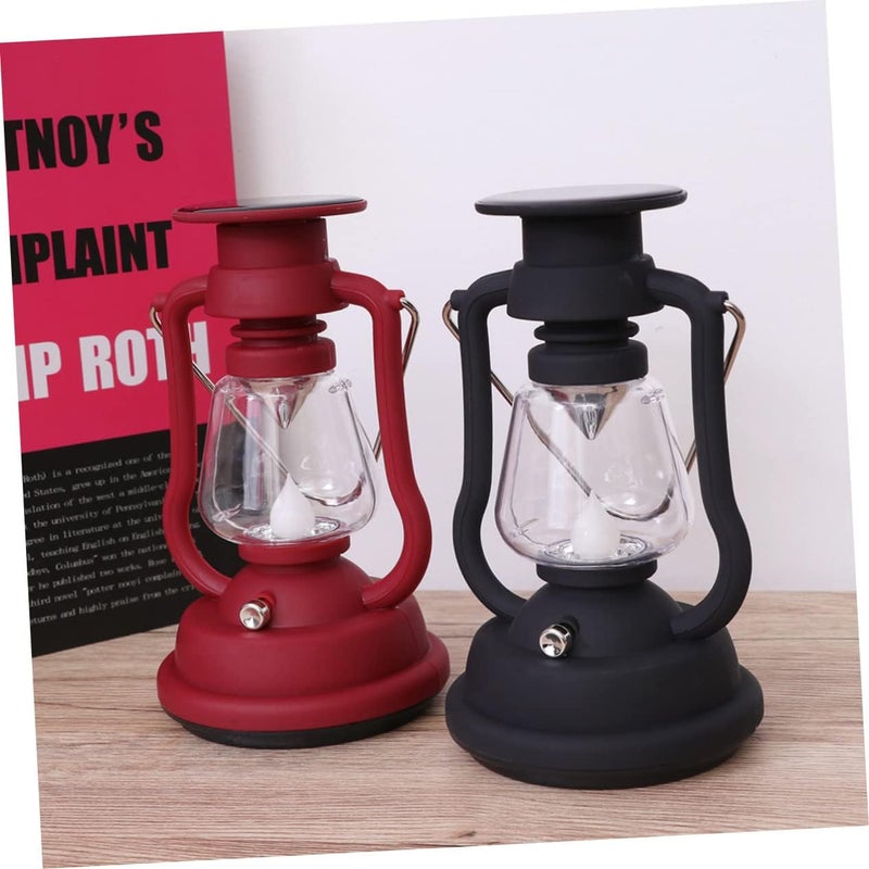 USB Rechargeable Solar Retro Horse Light Multi Function Portable Camping Lantern Hand Powered Generator for Emergency Use Black - Image 2