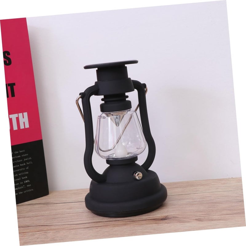 USB Rechargeable Solar Retro Horse Light Multi Function Portable Camping Lantern Hand Powered Generator for Emergency Use Black - Image 3