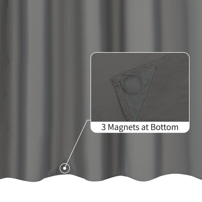 ALYVIA SPRING Waterproof Fabric Shower Curtain Liner - Soft & Light-Weight Cloth Shower Liner, 3 Bottom Magnets, Hotel Quality & Machine Washable - Standard Size 72x72, Dark Gray - Image 2