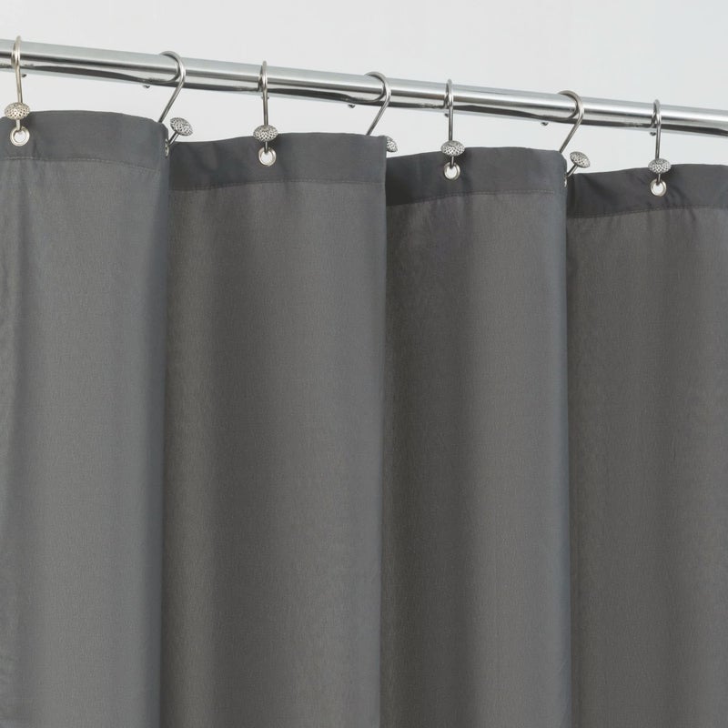 ALYVIA SPRING Waterproof Fabric Shower Curtain Liner - Soft & Light-Weight Cloth Shower Liner, 3 Bottom Magnets, Hotel Quality & Machine Washable - Standard Size 72x72, Dark Gray - Image 1