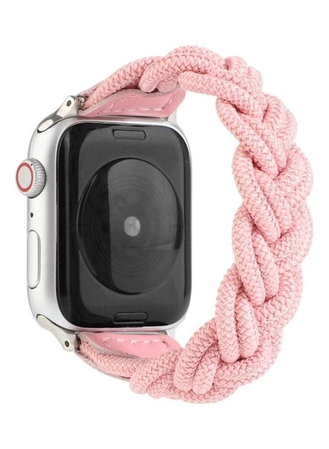 NIBEMINENT Elastic Woven Watchband For Apple Watch Series 1/2/3/4/5/6/7/SE 38-40-41mm Pink - Image 1