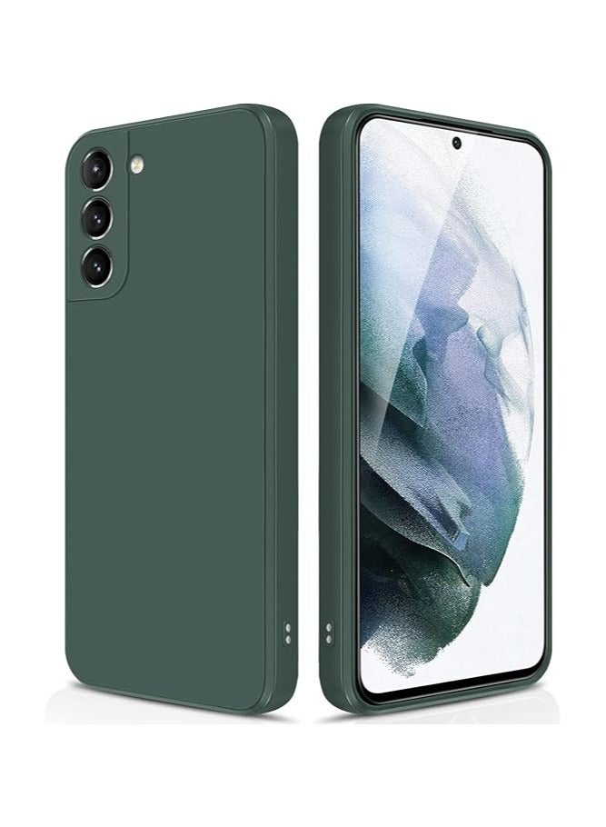 جراب سيليكون لهاتف Samsung Galaxy S21Plus، غطاء مطاطي ناعم من جل السيليكون، غطاء خلفي مقاوم للصدمات بلمسة نهائية غير لامعة، بطانة داخلية من القماش مع حماية للكاميرا لهاتف Galaxy S21+، أخضر - Image 1