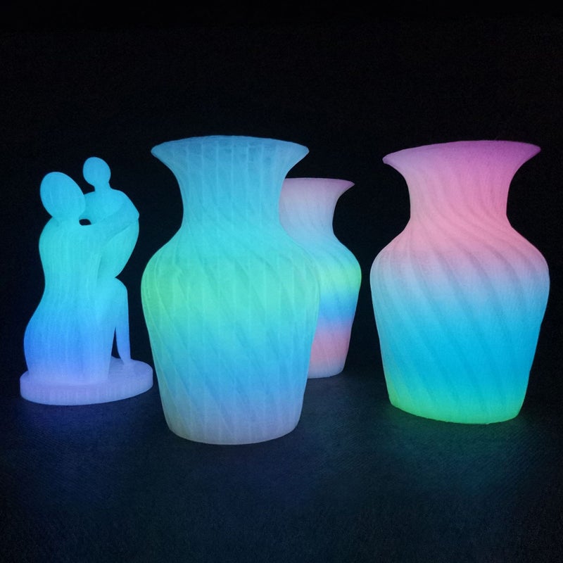 1kg Luminous Rainbow PLA 3D Printer Filament – 1.75mm Glow in The Dark Multicolor Filament for Creative 3D Printing  Projects - Image 4