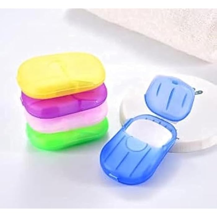 Portable Soap Box (2 Pieces), Mini Soap Chip Box for Hand Washing Travel (Multicolor) - Image 3