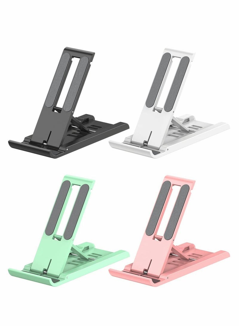 Y&D Universal Phone Holder, Foldable Adjustable Multi-Angle Cell Portable Mini Desk Stand for All Phones and Tablets Below 12" Screen (4 Pieces, Multicolor) - Image 1