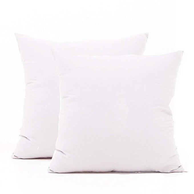 PACK OF 2 100 COTTON 300 THREAD COUNT SQUARE HOME DECORATIVE THROW PILLOW PROTECTOR PILLOW COVERS SOFA COUCH CUSHION PILLOWCASES WITH HIDDEN ZIPPER ONLY COVER NO INSERT 65X65CM WHITE
