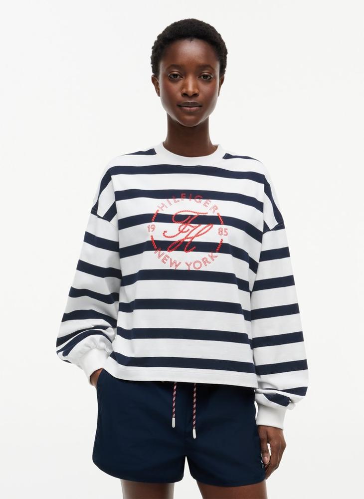 TOMMY HILFIGER Logo Relaxed Crew Neck Sweatshirt - Image 1