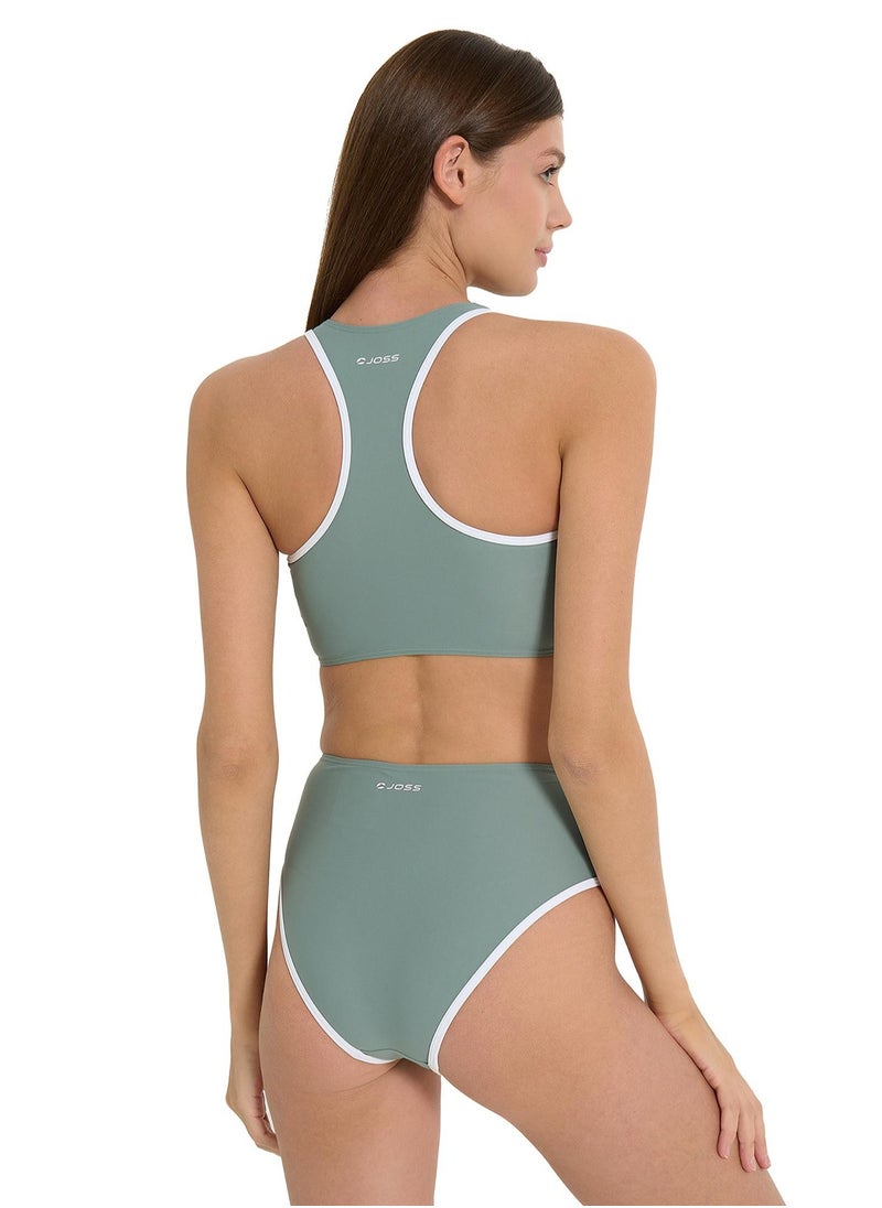 Joss Joss Women’s Green/White Bathing Bodice – Perfect for Beach Activities, Quick-Dry, Durable & Comfortable, Ideal for Swimming & Beach Games  - Image 2