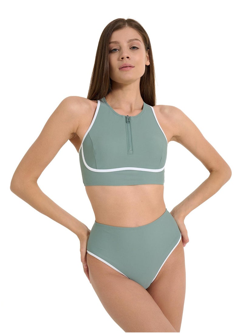 Joss Joss Women’s Green/White Bathing Bodice – Perfect for Beach Activities, Quick-Dry, Durable & Comfortable, Ideal for Swimming & Beach Games  - Image 1
