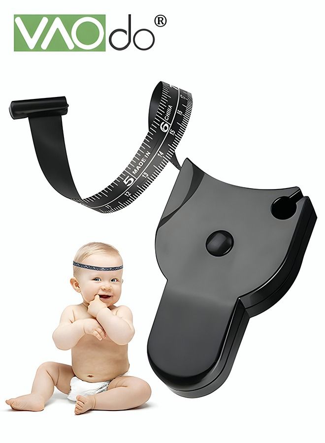 VAOdo Leather Tape Measure with ABS Handle Measurements for Fitness Automatic Girth Dual Units Centimeter and Inch Black - Image 4