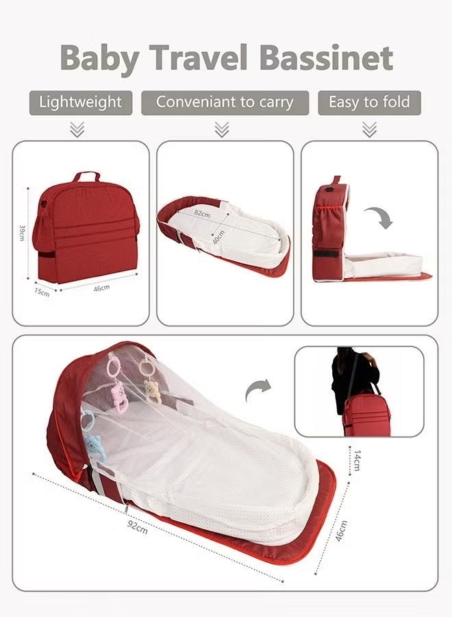 general Baby Bed Portable Baby Bed Foldable Infant Crib With Cartoon Toys Detachable Cotton Cover Suitable for Travel and Home Use Easy to Carry - Image 2