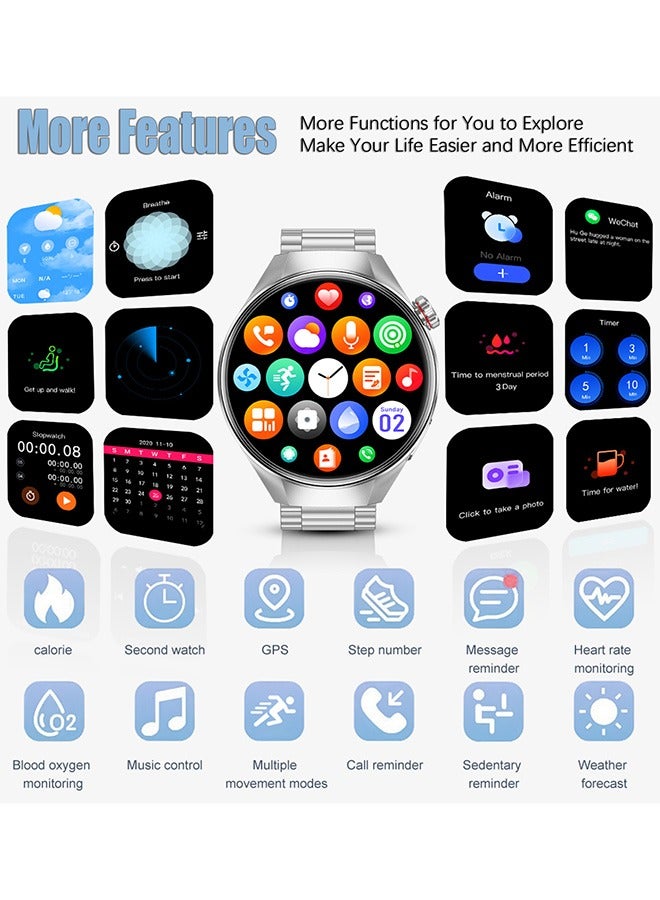 رولستيمي ساعة ذكية تعمل بالبلوتوث للرجال ، تعمل باللمس بملء الشاشة مقاس 1.75 بوصة ، بلوتوث للرد / إجراء المكالمات ، مراقبة التمارين والنوم ، عرض إشعار الرسائل ، سوار ذكي عالمي لأنظمة أندرويد وآي أو إس ، جي 5 بلس - Image 2