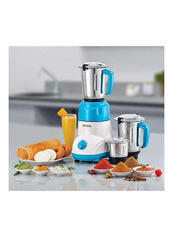 BLACK+DECKER 3-In-1 Mixer Grinder 1.5 L 550 W MG550-B5 White/Blue - Image 3