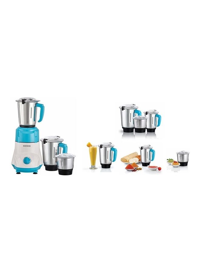 BLACK+DECKER 3-In-1 Mixer Grinder 1.5 L 550 W MG550-B5 White/Blue - Image 2