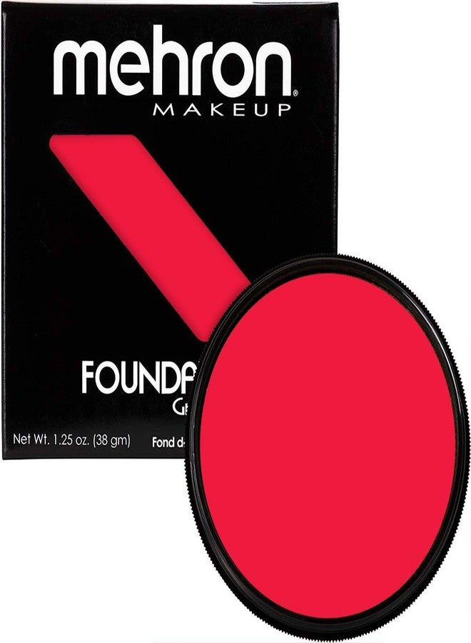 Mehron Makeup Foundation Greasepaint | Stage, Face Paint, Body Paint, Halloween Makeup 1.25 oz (38 g) (Really Bright Red) - Image 1